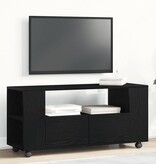 VidaXL Tv-meubel wielen 102x34,5x43 cm spaanplaat zwart eikenkleurig