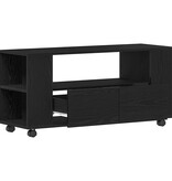 VidaXL Tv-meubel wielen 102x34,5x43 cm spaanplaat zwart eikenkleurig