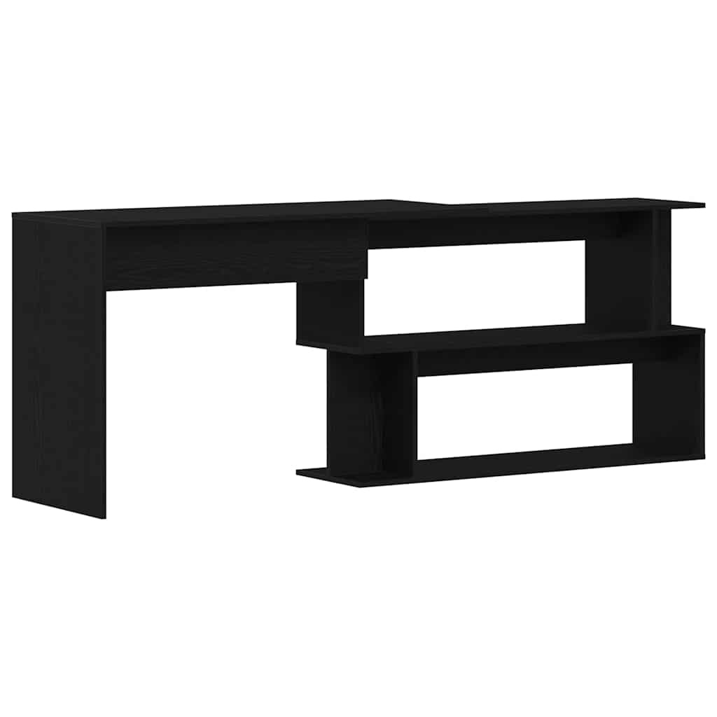 VidaXL Bureau Zwart eiken 200 x 50 x 76 cm Bewerkt hout