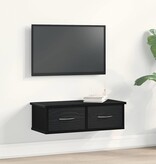 VidaXL Wandkast met lade Zwart eiken 60 x 26 x 18,5 cm Bewerkt hout