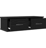 VidaXL Wandkast met lade Zwart eiken 60 x 26 x 18,5 cm Bewerkt hout