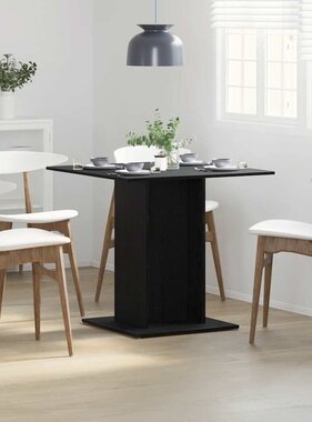 VidaXL Eettafel Zwart Eiken 80x80x75 cm Bewerkt Hout