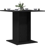 VidaXL Eettafel Zwart Eiken 80x80x75 cm Bewerkt Hout