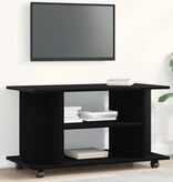 VidaXL TV-meubel met wielen Zwarte eik 80x40x45 cm Engineered Wood