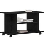 VidaXL TV-meubel met wielen Zwarte eik 80x40x45 cm Engineered Wood
