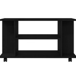 VidaXL TV-meubel met wielen Zwarte eik 80x40x45 cm Engineered Wood