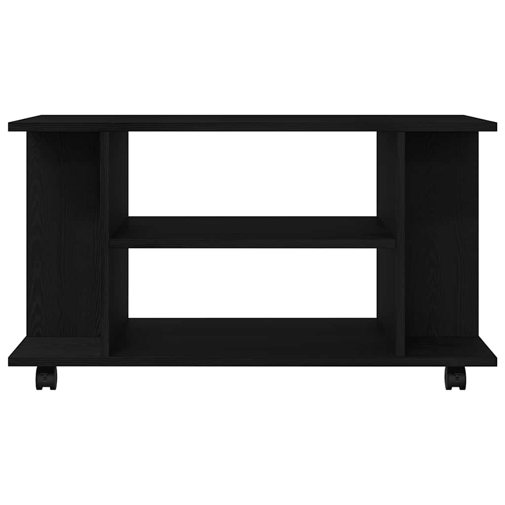 VidaXL TV-meubel met wielen Zwarte eik 80x40x45 cm Engineered Wood