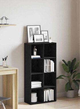 VidaXL Boekenkast Zwart Eiken 66x30x130 cm Engineered Wood