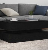 VidaXL Salontafel met LED-verlichting 90x50x40 cm zwart eiken