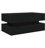 VidaXL Salontafel met LED-verlichting 90x50x40 cm zwart eiken