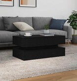 VidaXL Salontafel met LED-verlichting 90x50x40 cm zwart eiken
