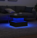 VidaXL Salontafel met LED-verlichting 50x50x40 cm zwart eikenkleurig