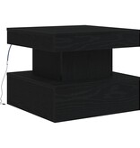 VidaXL Salontafel met LED-verlichting 50x50x40 cm zwart eikenkleurig