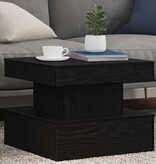 VidaXL Salontafel met LED-verlichting 50x50x40 cm zwart eikenkleurig