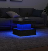 VidaXL Salontafel met LED-verlichting 50x50x40 cm zwart eikenkleurig