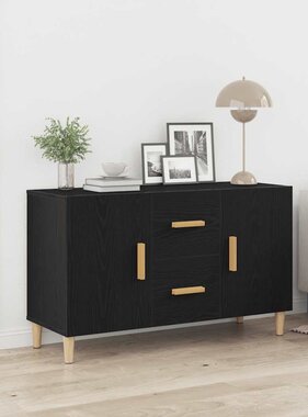 VidaXL Dressoir 100x36x60 cm spaanplaat zwart eikenkleurig