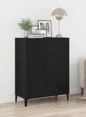 VidaXL Dressoir 69,5x34x90 cm spaanplaat zwart eikenkleurig