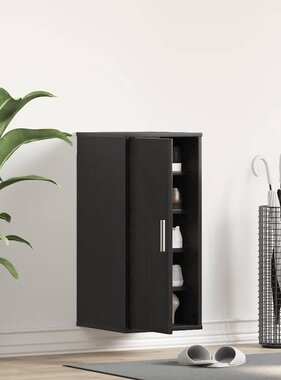 VidaXL Schoenenkast 32x35x70 cm spaanplaat zwart eikenkleurig