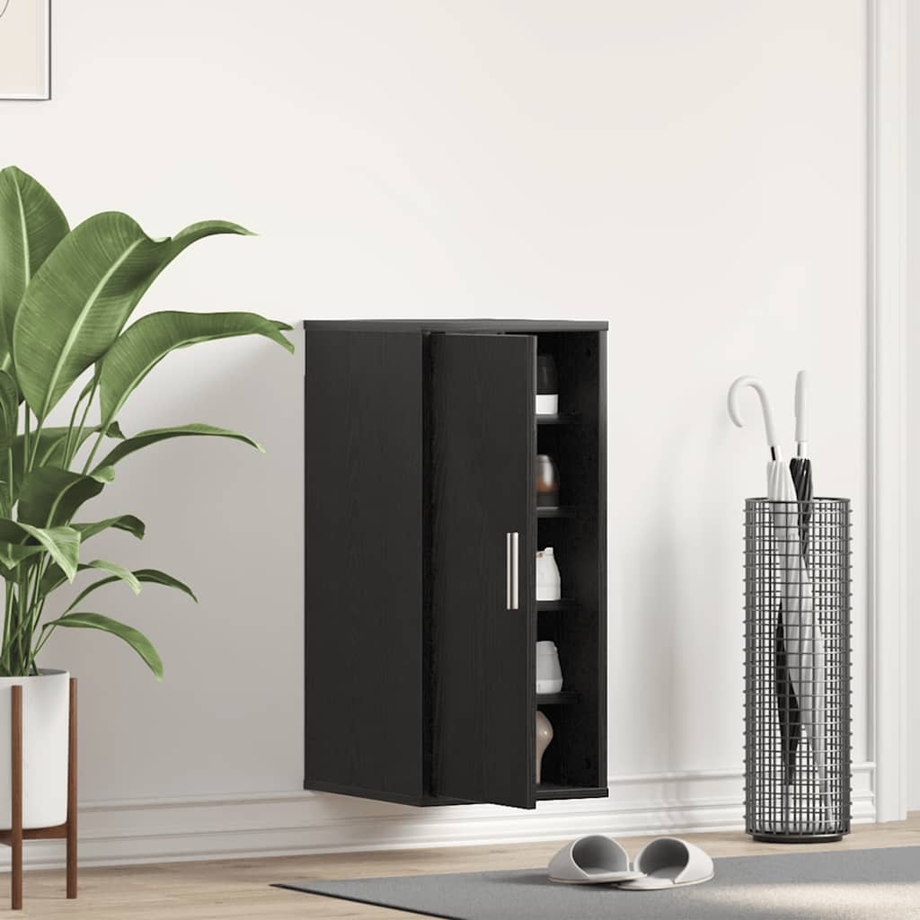 VidaXL Schoenenkast 32x35x70 cm spaanplaat zwart eikenkleurig