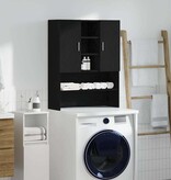 VidaXL Wasmachinekast 70,5x25,5x90 cm zwart eikenkleurig