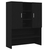 VidaXL Wasmachinekast 70,5x25,5x90 cm zwart eikenkleurig