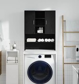 VidaXL Wasmachinekast 70,5x25,5x90 cm zwart eikenkleurig