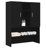 VidaXL Wasmachinekast 70,5x25,5x90 cm zwart eikenkleurig