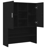 VidaXL Wasmachinekast 70,5x25,5x90 cm zwart eikenkleurig