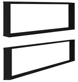 VidaXL Wandrekken Kubusvormig 2 st 100x15x30 cm spaanplaat zwart