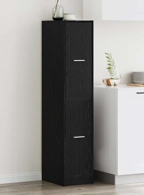 VidaXL Apothekerskast 30x41x144,5 cm bewerkt hout zwart eikenkleurig