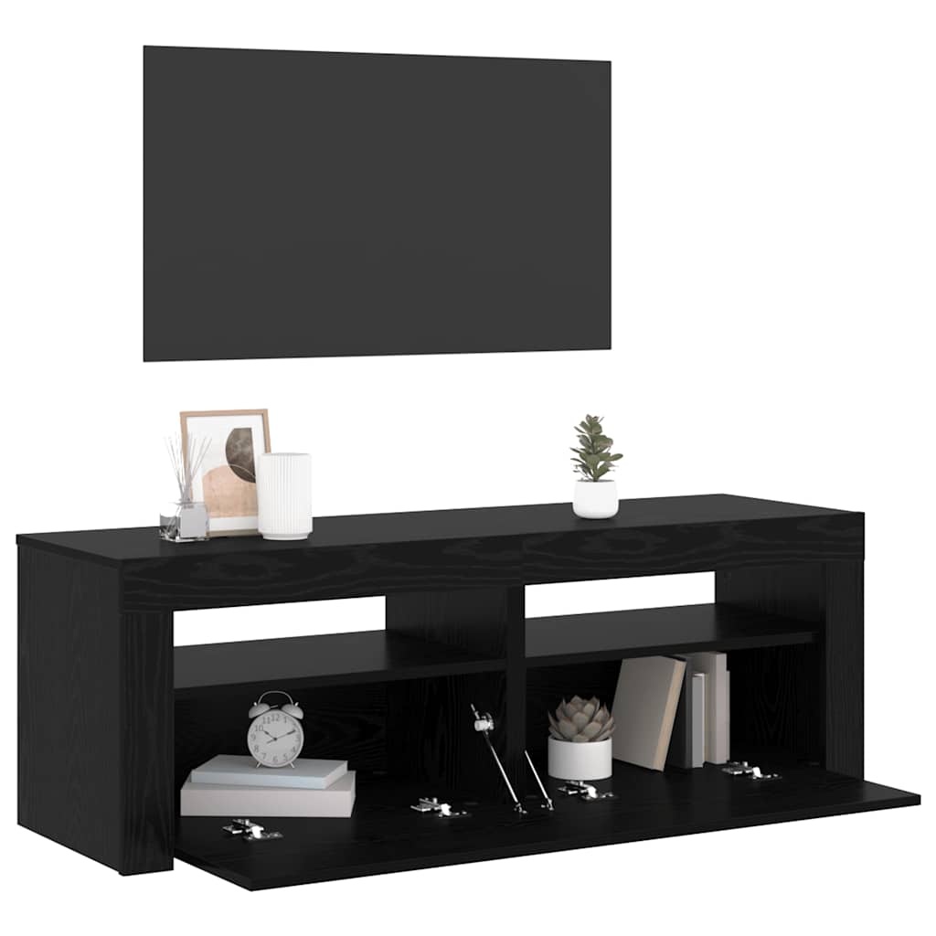 VidaXL Tv-meubel met LED 120x35x40 cm bewerkt hout zwart eiken