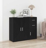 VidaXL Dressoir 91x29,5x75 cm spaanplaat zwart eikenkleurig