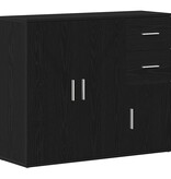 VidaXL Dressoir 91x29,5x75 cm spaanplaat zwart eikenkleurig