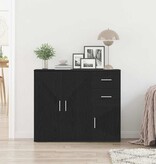 VidaXL Dressoir 91x29,5x75 cm spaanplaat zwart eikenkleurig