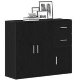 VidaXL Dressoir 91x29,5x75 cm spaanplaat zwart eikenkleurig