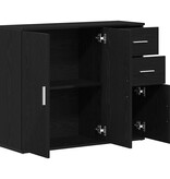 VidaXL Dressoir 91x29,5x75 cm spaanplaat zwart eikenkleurig