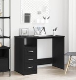 VidaXL Bureau met lades 102x50x76 cm bewerkt hout zwart eikenkleur