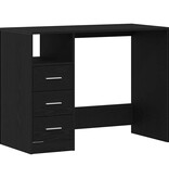 VidaXL Bureau met lades 102x50x76 cm bewerkt hout zwart eikenkleur