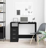VidaXL Bureau met lades 102x50x76 cm bewerkt hout zwart eikenkleur