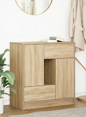 VidaXL Dressoir met lades deuren 70,5x34x74,5 cm sonoma eikenkleurig