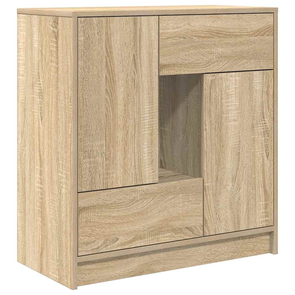 VidaXL Dressoir met lades deuren 70,5x34x74,5 cm sonoma eikenkleurig