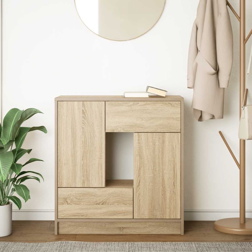 VidaXL Dressoir met lades deuren 70,5x34x74,5 cm sonoma eikenkleurig