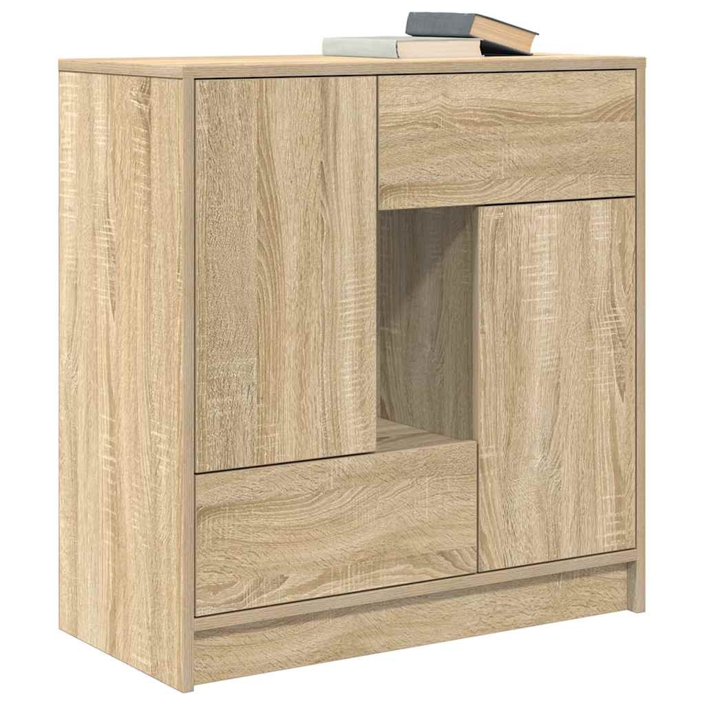 VidaXL Dressoir met lades deuren 70,5x34x74,5 cm sonoma eikenkleurig