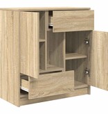 VidaXL Dressoir met lades deuren 70,5x34x74,5 cm sonoma eikenkleurig