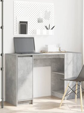VidaXL Bureau 120x42x76 cm spaanplaat betongrijs