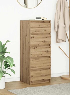 VidaXL Dressoir met lades 37,5x35x99cm spaanplaat artisanaal eikenhout