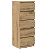 VidaXL Dressoir met lades 37,5x35x99cm spaanplaat artisanaal eikenhout