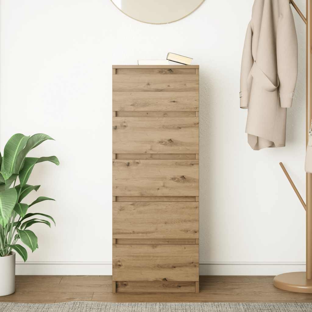 VidaXL Dressoir met lades 37,5x35x99cm spaanplaat artisanaal eikenhout