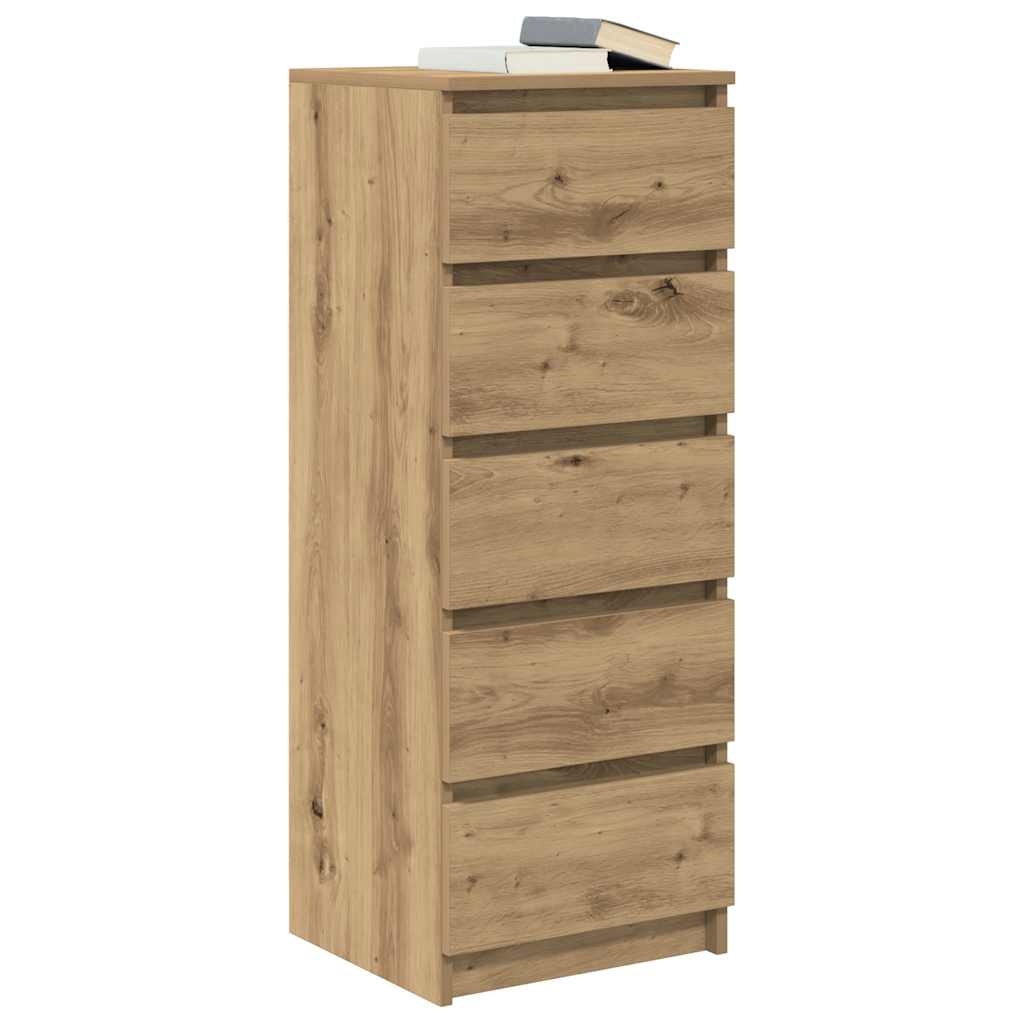 VidaXL Dressoir met lades 37,5x35x99cm spaanplaat artisanaal eikenhout