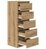 VidaXL Dressoir met lades 37,5x35x99cm spaanplaat artisanaal eikenhout